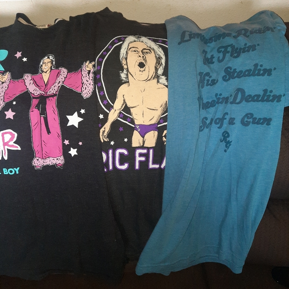 3 xl wwe homage ric flair tshirt.  All 3 in great shape